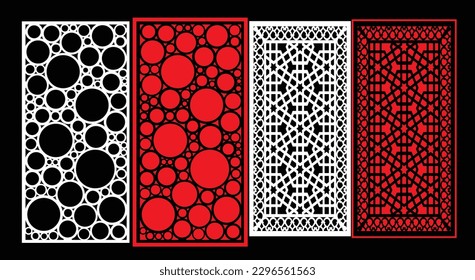 Dekorative Wandpaneele Jali-Design für Grafik- und Sperrholz, Trennwand, Schaum, Acryl und CNC-Maschine Schneiden.