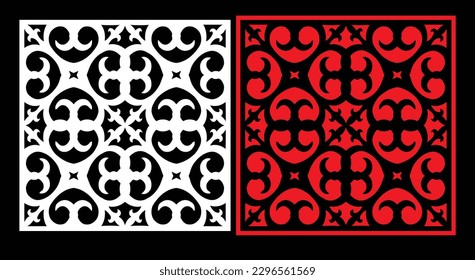 Decorative wall panels set Jali design for graphic and plywood,partition, foam, acrylic and CNC machine cutting.