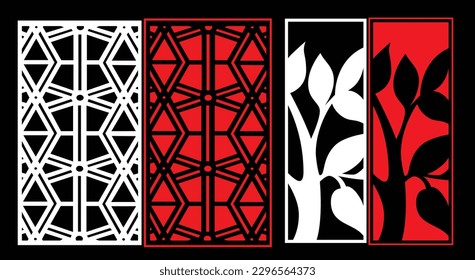 Decorative wall panels set Jali design for graphic and plywood,partition, foam, acrylic and CNC machine cutting.
