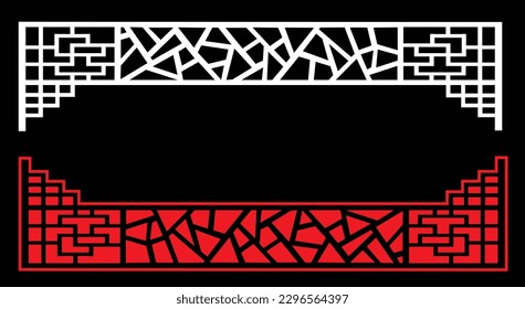 Decorative wall panels set Jali design for graphic and plywood,partition, foam, acrylic and CNC machine cutting.
