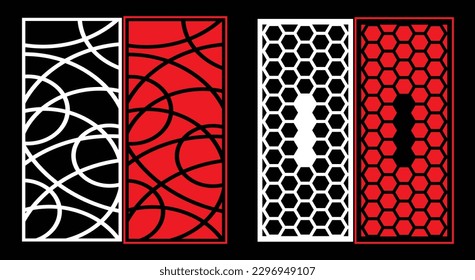 Decorative wall panels set Jali design CNC pattern, laser cutting pattern, router CNCcutting.Jali Laser cut decorative panel set with lace pattern.