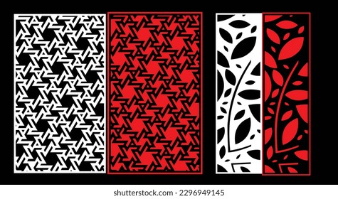 Paneles de pared decorativos conjunto de diseño de Jali patrón CNC, patrón de corte láser, corte CNCcut del router.Panel decorativo de corte láser Jali con patrón de encaje.
