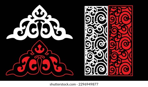 Decorative wall panels set Jali design CNC pattern, laser cutting pattern, router CNCcutting.Jali Laser cut decorative panel set with lace pattern.