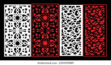 Paneles de pared decorativos conjunto de diseño de Jali patrón CNC, patrón de corte láser, corte CNCcut del router.Panel decorativo de corte láser Jali con patrón de encaje.