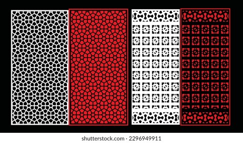 Paneles de pared decorativos conjunto de diseño de Jali patrón CNC, patrón de corte láser, corte CNCcut del router.Panel decorativo de corte láser Jali con patrón de encaje.