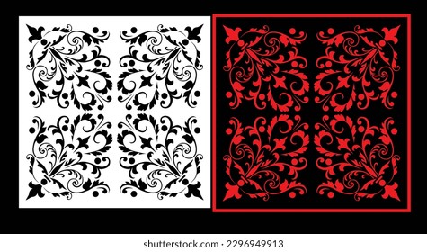 Decorative wall panels set Jali design CNC pattern, laser cutting pattern, router CNCcutting.Jali Laser cut decorative panel set with lace pattern.
