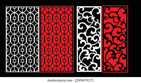 Paneles de pared decorativos conjunto de diseño de Jali patrón CNC, patrón de corte láser, corte CNCcut del router.Panel decorativo de corte láser Jali con patrón de encaje.