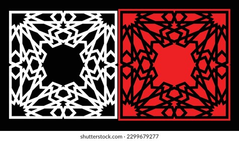 Paneles de pared decorativos conjunto de diseño de Jali patrón CNC, patrón de corte láser, corte CNCcut del router.Panel decorativo de corte láser Jali con patrón de encaje.
