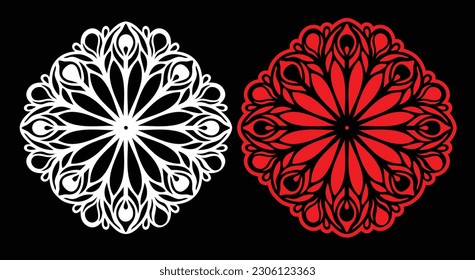 Decorative wall panels set Jali design CNC pattern, laser cutting pattern, router CNCcutting.Jali Laser cut decorative panel set with lace pattern.