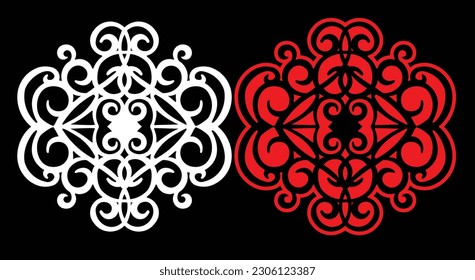 Decorative wall panels set Jali design CNC pattern, laser cutting pattern, router CNCcutting.Jali Laser cut decorative panel set with lace pattern.