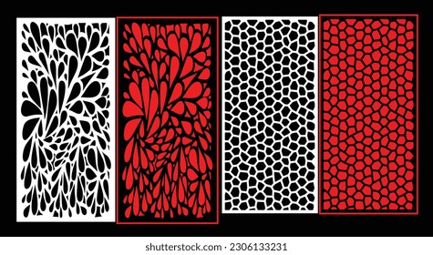 Decorative wall panels set Jali design CNC pattern, laser cutting pattern, router CNCcutting.Jali Laser cut decorative panel set with lace pattern.