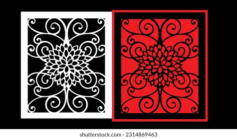 Decorative wall panels set Jali design CNC pattern, laser cutting pattern, router CNCcutting.Jali Laser cut decorative panel set with lace pattern.