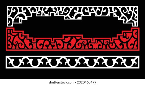 Decorative wall panels set Jali design CNC pattern, laser cutting pattern, router CNCcutting.Jali Laser cut decorative panel set with lace pattern.