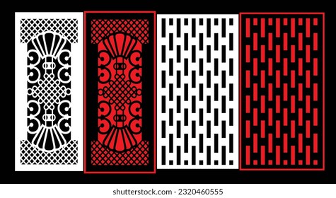 Paneles de pared decorativos conjunto de diseño de Jali patrón CNC, patrón de corte láser, corte CNCcut del router.Panel decorativo de corte láser Jali con patrón de encaje.