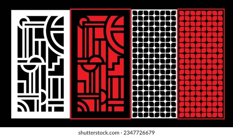 Paneles de pared decorativos conjunto de diseño de Jali patrón CNC, patrón de corte láser, corte CNCcut del router.Panel decorativo de corte láser Jali con patrón de encaje.