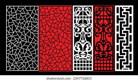 Paneles de pared decorativos conjunto de diseño de Jali patrón CNC, patrón de corte láser, corte CNCcut del router.Panel decorativo de corte láser Jali con patrón de encaje.