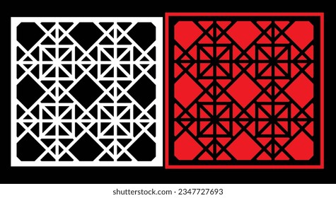 Decorative wall panels set Jali design CNC pattern, laser cutting pattern, router CNCcutting.Jali Laser cut decorative panel set with lace pattern.