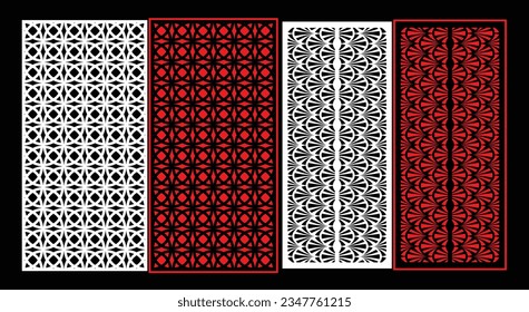 Decorative wall panels set Jali design CNC pattern,laser cutting pattern,router CNC cutting.Jali Laser cut decorative panel set with lace pattern.cut
