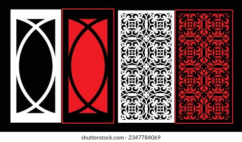Decorative wall panels set Jali design CNC pattern,laser cutting pattern,router CNCcutting.Jali Laser cut decorative panel set with lace pattern.