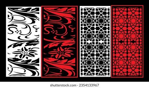 Decorative wall panels set Jali design CNC pattern,laser cutting pattern,router CNCcutting.