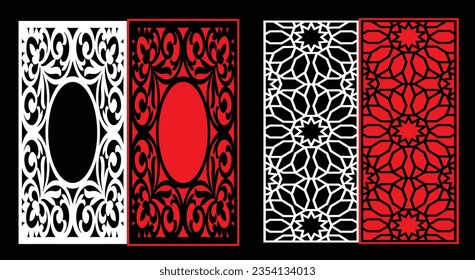 Paneles de pared decorativos conjunto de diseño Jali patrón CNC, patrón de corte láser, corte CNC del router.