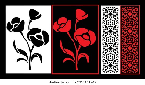 Decorative wall panels set Jali design CNC pattern,laser cutting pattern,router CNCcutting.