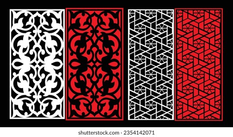 Decorative wall panels set Jali design CNC pattern,laser cutting pattern,router CNCcutting.