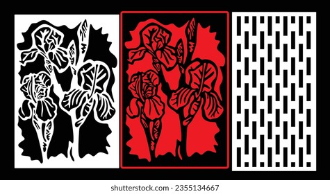 Decorative wall panels set Jali design CNC pattern,laser cutting pattern,router CNCcutting.Jali Laser cut decorative panel set with lace pattern.