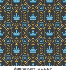 Decorative wallpaper background pattern in royal style vector graphic