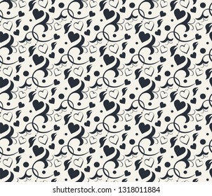 Decorative wallpaper background in retro style seamless texture black and white pattern vector image