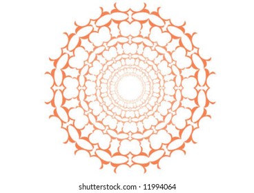Decorative wallpaper design in shape
