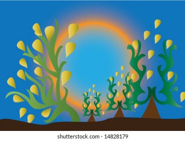 Decorative wallpaper design in shape