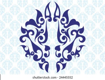 Decorative wallpaper design in shape
