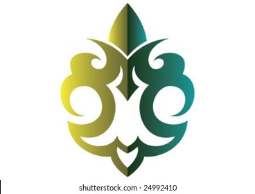 Decorative wallpaper design in shape
