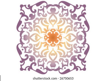 Decorative wallpaper design in shape