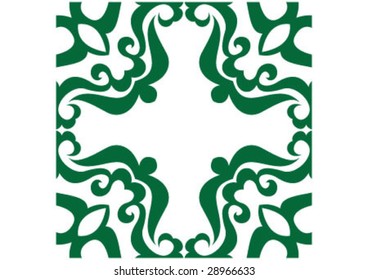 Decorative wallpaper design in shape