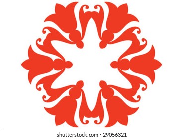 Decorative wallpaper design in shape