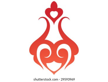 Decorative wallpaper design in shape