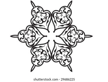 Decorative wallpaper design in shape
