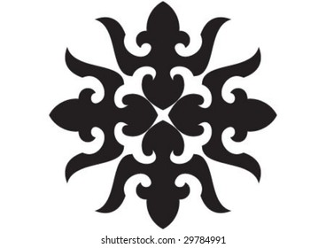 Decorative wallpaper design in shape