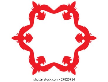 Decorative wallpaper design in shape
