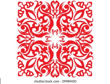Decorative wallpaper design in shape