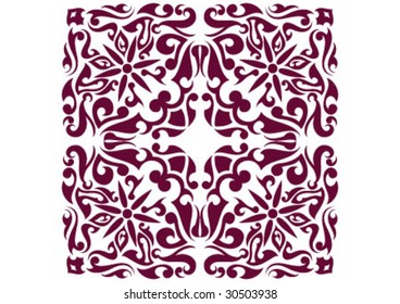 Decorative wallpaper design in shape