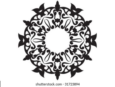 Decorative wallpaper design in shape