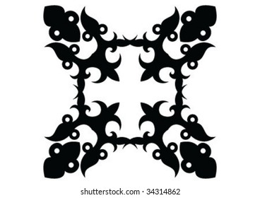 Decorative wallpaper design in shape