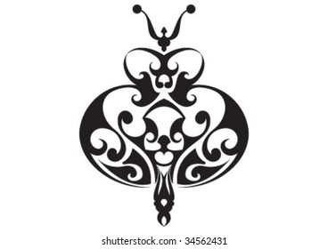Decorative wallpaper design in shape