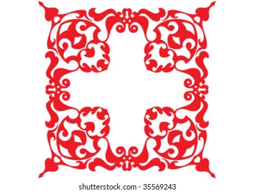 Decorative wallpaper design in shape