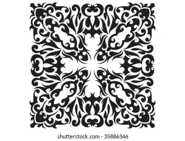 Decorative wallpaper design in shape
