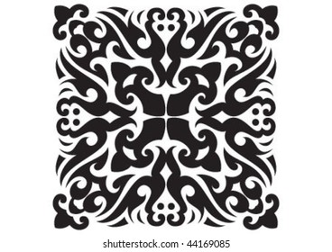 Decorative wallpaper design in shape