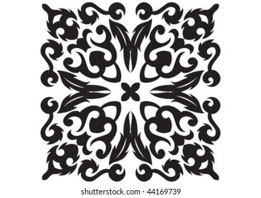Decorative wallpaper design in shape